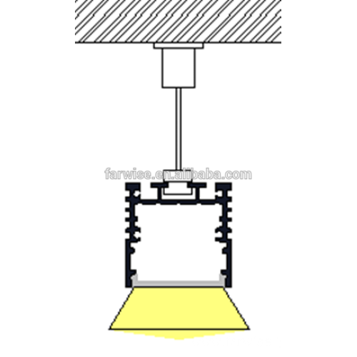 Light Luminaire Suspension Aluminum Channel Linear Extrusion